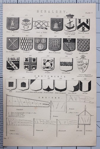 1868 stampa stemma araldico - stemma,