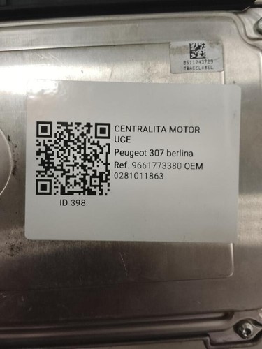 0281011863 centralina motore