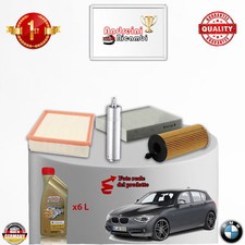 KIT TAGLIANDO 4  FILTRI E OLIO xBMW SERIE 1 F20 118 D 105KW 143CV DAL 2013 ->