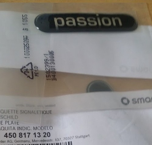 Scritte passion smart - 2, fortwo