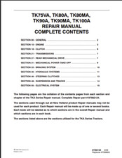 New Holland TK75VA TK80A