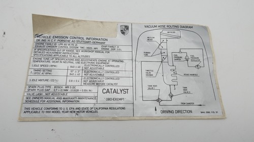 Porsche 944 tubo - vuoto, schema
