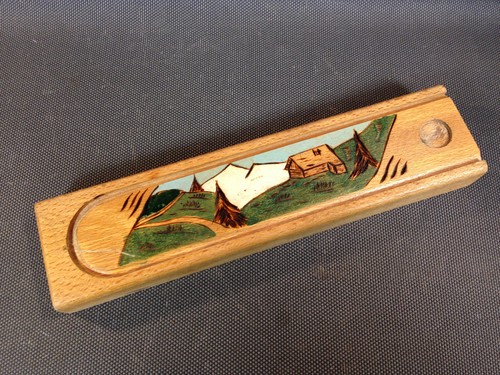 Antico astuccio scuola legno - scuola,