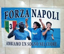 bandiera 140x90 NAPOLI Campione D’Italia Scudetto Bandierone Osimhen Kvara Calci
