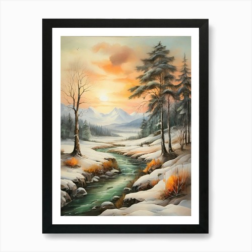 Paesaggio invernale stampa - paesaggio,