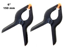 SET DI 2 MORSETTI MORSETTO STRETTOIO PINZA A MOLLA IN PLASTICA da 6" 150 mm 2 pz