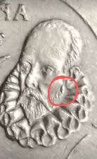 Moneta da 20 Cent 1999 Spagna con Eccesso di Materiale tra zigomo e orecchio