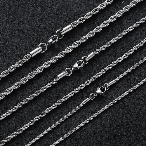 Collana maglia corda - , argento