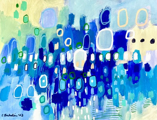 Quadro astratto blu colorato