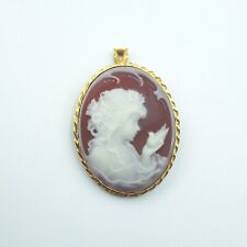 CIONDOLO SPILLA ARGENTO 925% CON CAMMEO CAMEO, DONNA RODIATO IN ORO GIALLO 18KT