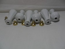 Ricambi Porcellana bianca per maniglie ceramica LIMOGES Rosetta Bocchetta ottone