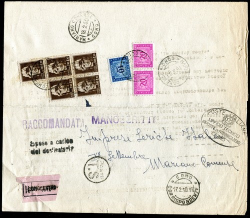 1950 rara affrancatura mista - 1950,