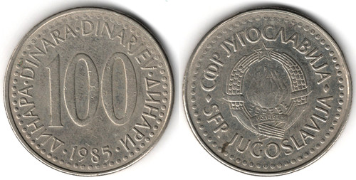 Jugoslavia 100 dinara - ,, 1985