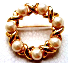 Broche vintage CERCLE doré