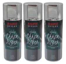 3x Baufix Cromo Argento Effetto Vernice Spray 400ml Colore Bomboletta
