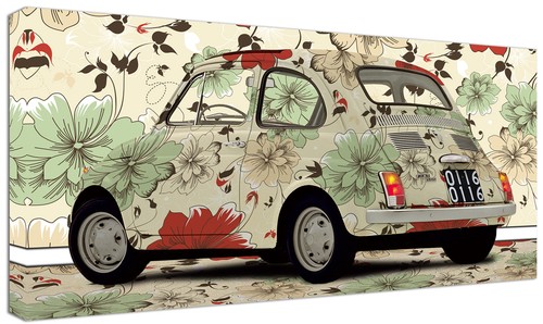 Quadro moderno fiat 500 fiori - fiat,