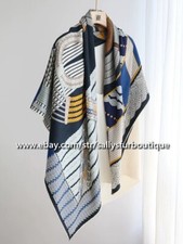 Sciarpa Sallys 70% cashmere 30% seta stampa geometrica 2 facce stola scialle 53"