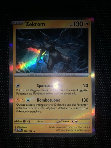 Carta pokemon 066 182 zekrom - carta,