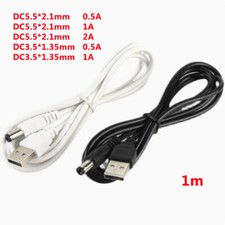 Cavo di alimentazione USB da 100 cm cavo a spina cava DC spina cavo di ricarica 3,5 mm 5,5 mm 5 V