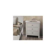 CASSETTIERA COMODINO COMO' BIANCO OPACO 3 CASSETTI ARTE POVERA CLASSIC 58X40X66H