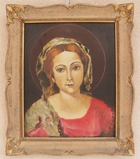 Dipinto olio su tela raffigurante Madonna - Italia - Metà '900