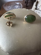 Orecchini Oro 18 Kt E Giada Imperiale