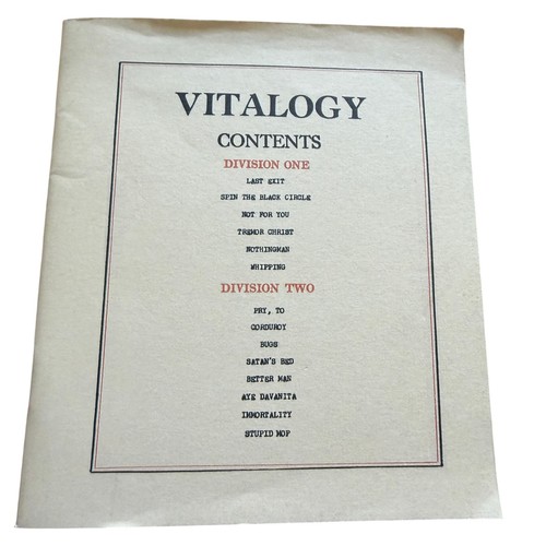Pearl jam vitalogy libretto - pearl,
