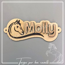 Targa in legno per box