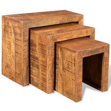 Tavolini impilabili legno - 3x,