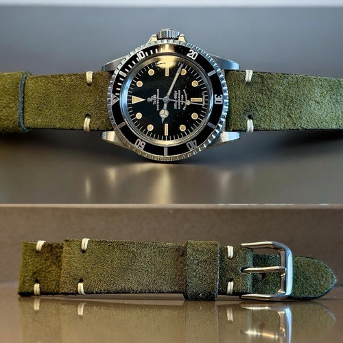 Military green suede - green,