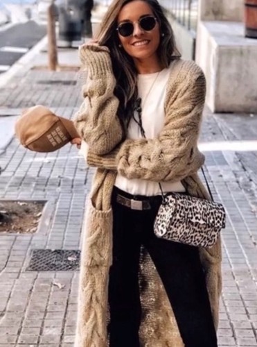 Cardigan lungo grosso - cardigan, zara