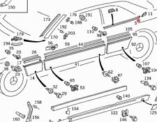 MERCEDES W140 C140 S COUPE MODANATURA VETRO POSTERIORE SX OEM 1406902980