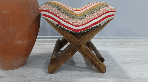 Antico sgabello legno - in,