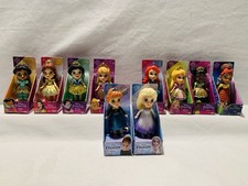 Disney Princess Poseable Mini Doll Set di 10/3,5" alte nuove