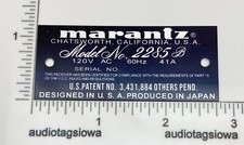 Marantz 2285B Rear Serial