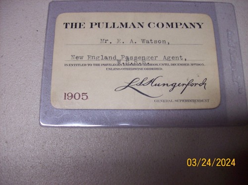 The pullman company pass - pass, per