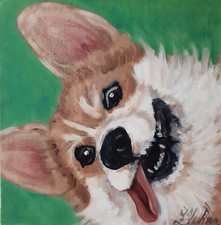 Dipinto Corgi originale arte