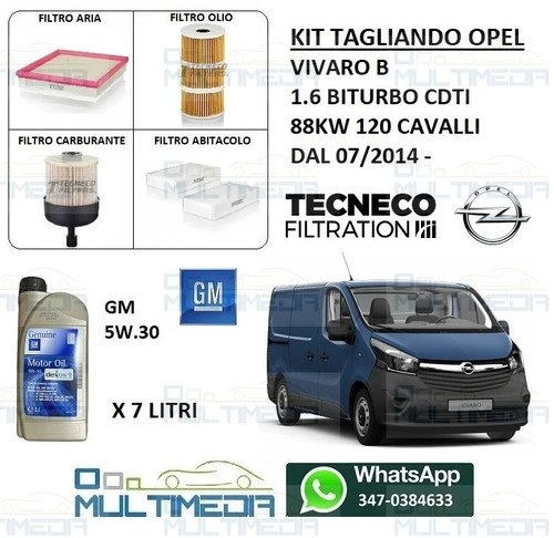 Tagliando filtri 7lt - e, olio
