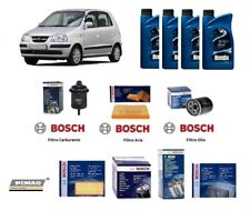 Kit Filtri tagliando Manutenzione Bosch per Hyundai Atos 1.1 + 4 Lt Olio 10w40