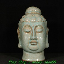 Busto testa di Buddha Shakyamuni porcellana forno Ru dinastia Song 9"