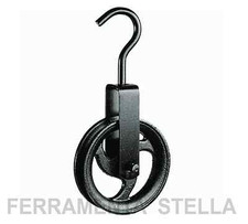 CARRUCOLA IN GHISA CON GANCIO 145 MM DA POZZO MONTACARICHI EDILIZIA SOLLEVAMENTO