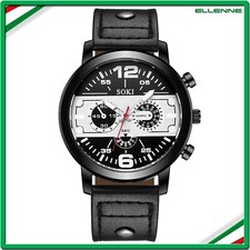 ✅OROLOGIO UOMO ACCIAIO PELLE