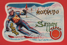 FIGURINA FUSTELLATA ADESIVA STIKERS SCI SLALOM HOKKAIDO JAPAN PERFETTA N°3