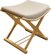 Sgabello ottomano in pelle con