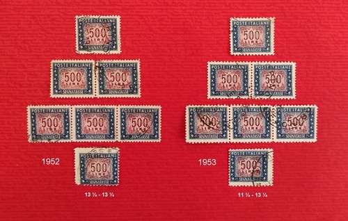 Segnatasse 500 lire - 500, emissioni