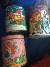 Scatole latta scatola panettoncini Tiny personaggi cartoni 2 uguali uni più alto