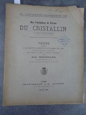 Bertrand Forme Du cristallin