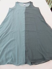 ABITO CHIFFON SENZA MANICHE MARLA WYNNE SEA BREEZE VERDE COLOR BLOCK MODETTE UK 12