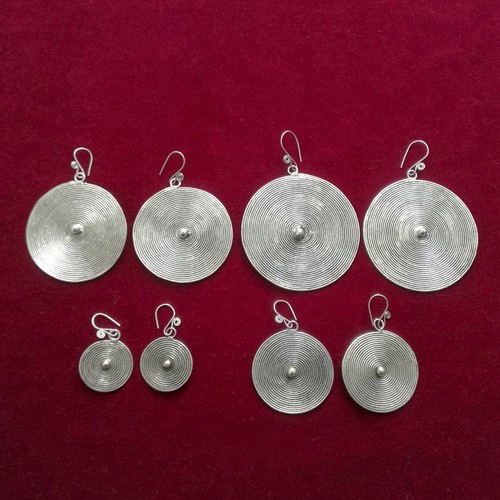 Orecchini giada tonda argento - tonda,