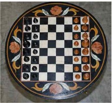 Scacchi 24" Marmo Nero Tavolo Pietra Dura Intarsiato Gioco Bambini Pietra Durays